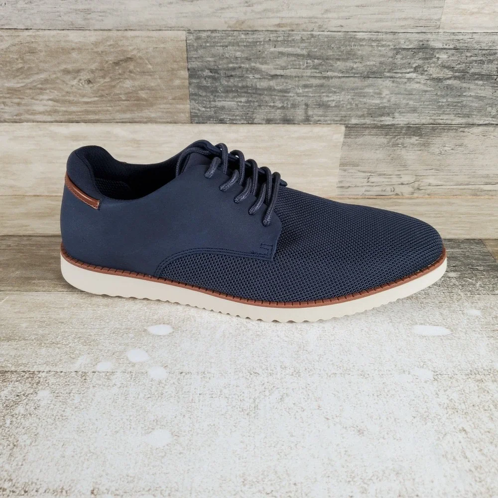Dr Scholls Sync Mens Oxford Shoes Sz 10 M Running Navy Knit Lace Up Sneakers